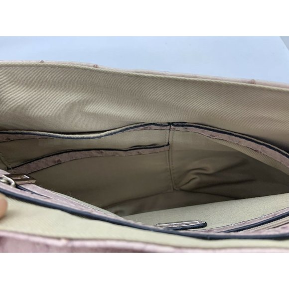 Guess Faux Ostrich Stud Purse with Chain Strap Tan Nude Beige Authentic - Picture 8 of 10